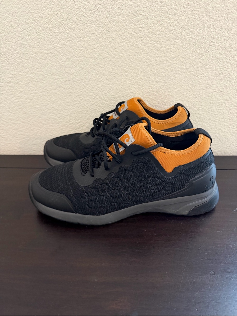 Carhartt Men's Low Top Black Workwear Sneakers with Orange Collar — 8
